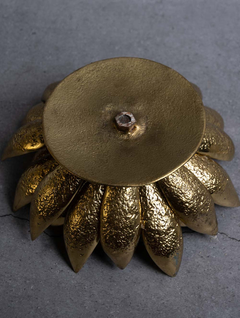 Exclusive Brass Tealight & Incense Holder - Waterlily 