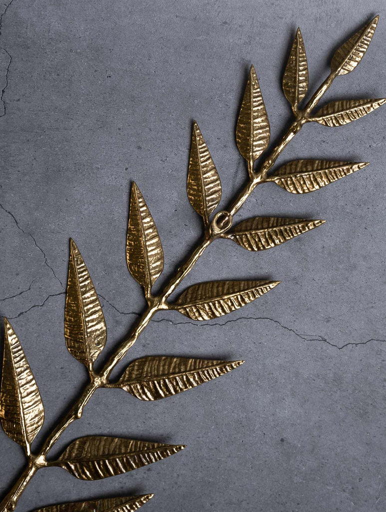 Exclusive Brass Wall Accent - Leaves & Branch (Large)
