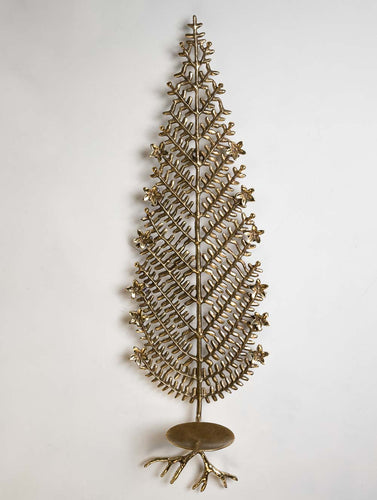 Exclusive Brass Wall Candle Holder - Leaf