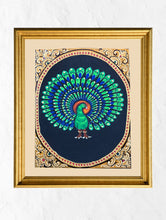 Load image into Gallery viewer, Exclusive Ganjifa Art Framed Painting - Dancing Peacock