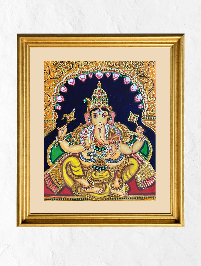 Exclusive Ganjifa Art Framed Painting - Ganesha