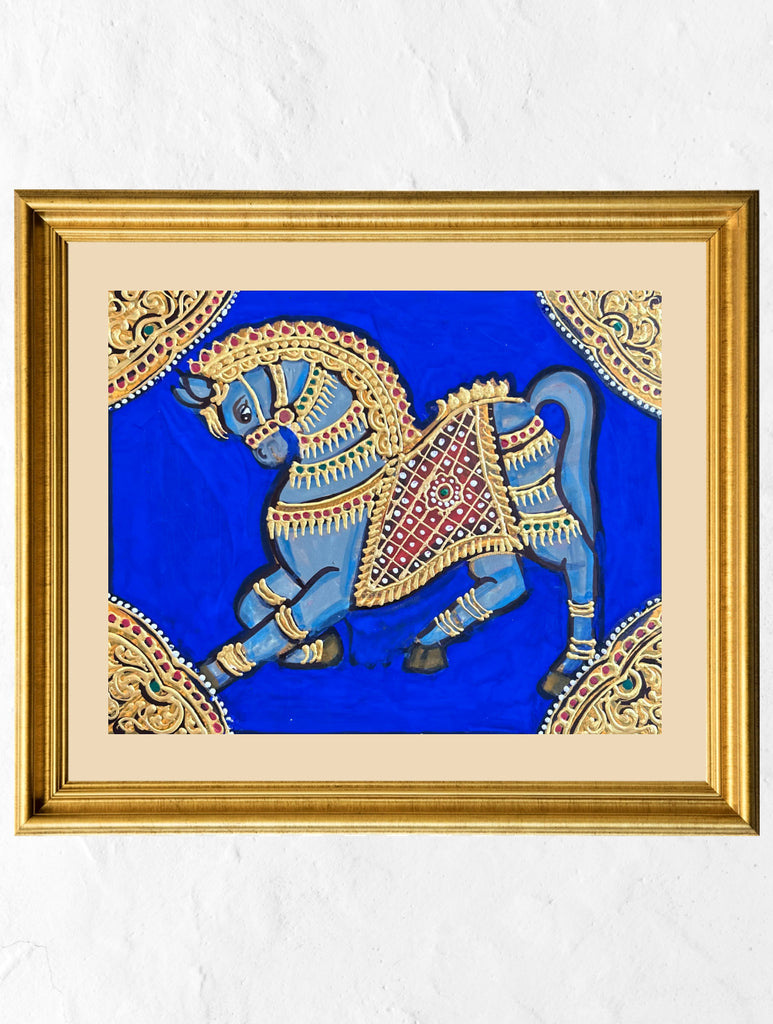 Exclusive Ganjifa Art Framed Painting - Horse