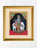 Exclusive Ganjifa Art Framed Painting - Krishna