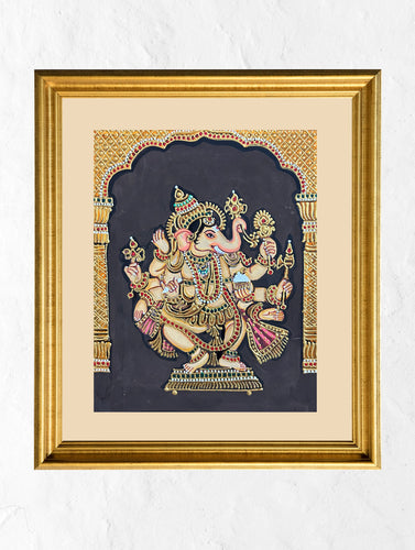 Exclusive Ganjifa Art Framed Painting - Lord Ganesh