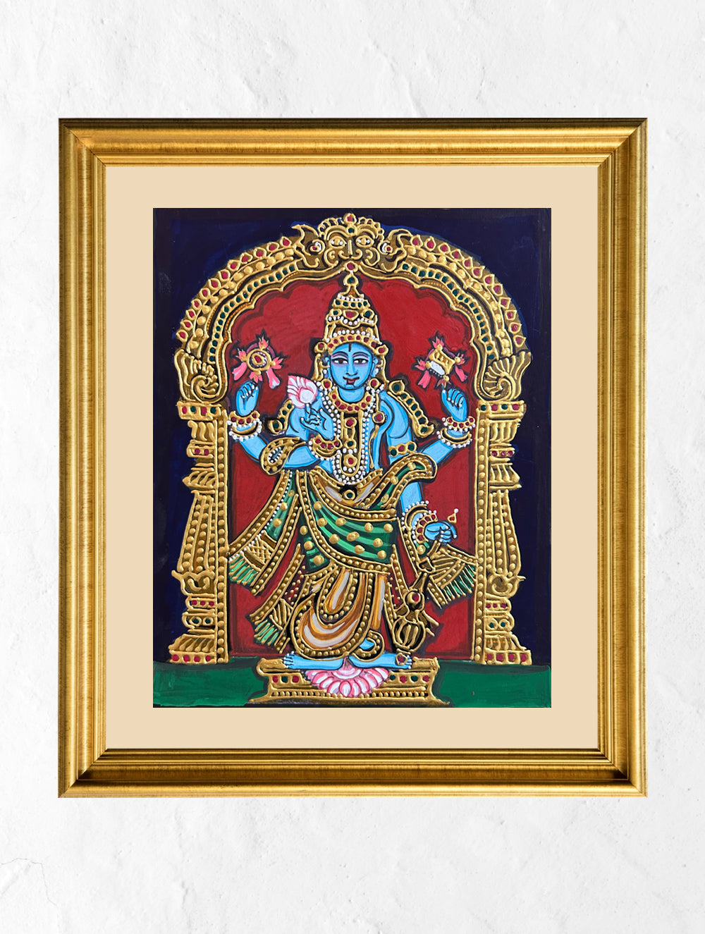 Load image into Gallery viewer, Exclusive Ganjifa Art Framed Painting - Lord Vishnu