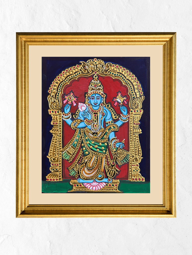 Exclusive Ganjifa Art Framed Painting - Lord Vishnu