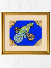 Load image into Gallery viewer, Exclusive Ganjifa Art Framed Painting - Peacock &amp; Veena