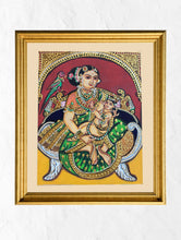 Load image into Gallery viewer, Exclusive Ganjifa Art Framed Painting - Yashoda &amp; Krishna