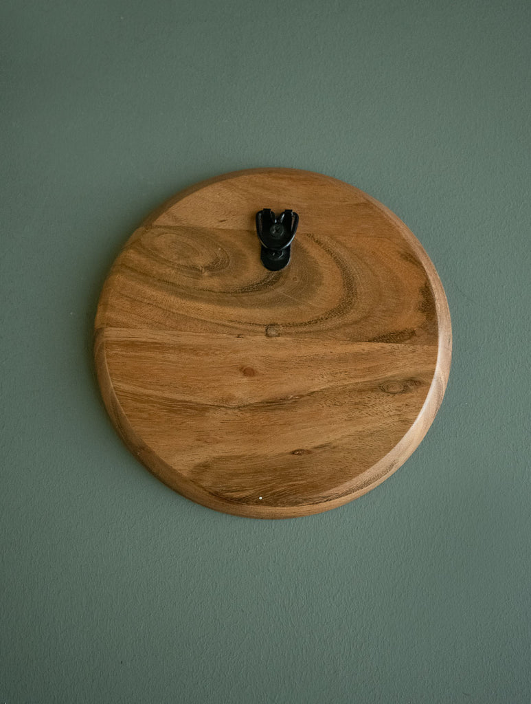 Exclusive Gond Art Wooden Wall Plate / Table Curio - Cream Deer 