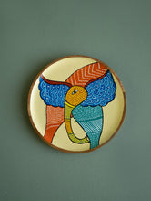 Load image into Gallery viewer, Exclusive Gond Art Wooden Wall Plate / Table Curio - Cream Elephant