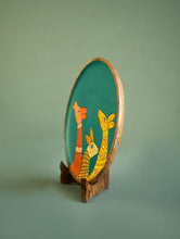 Load image into Gallery viewer, Exclusive Gond Art Wooden Wall Plate / Table Curio - Teal Deer 
