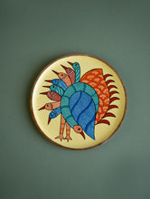 Load image into Gallery viewer, Exclusive Gond Art Wooden Wall Plate / Table Curio - The Cream Peacock