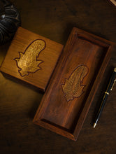 Load image into Gallery viewer, Exclusive Handcrafted Tarakashi Wooden Desk Set - Paisley (2 Pc Set)