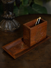 Load image into Gallery viewer, Exclusive Handcrafted Tarakashi Wooden Desk Set - Paisley (2 Pc Set)