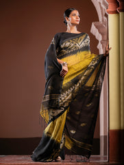 Exclusive Handwoven Bengal Linen Jamdani Saree - Kanaka Dhara