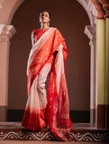 Exclusive Handwoven Bengal Linen Jamdani Saree - Vaarija
