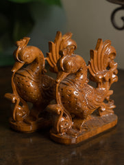 Exclusive Karnataka Wood Carving Curios - Hansa (2 Pc Set)