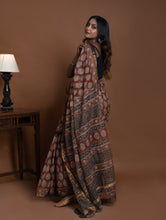 Load image into Gallery viewer, Exclusive Kota Chanderi. Bagru Hand Block Printed Saree - Red Paisley 