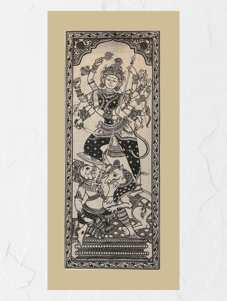 Exclusive Pattachitra Art Silk Painting - Durga