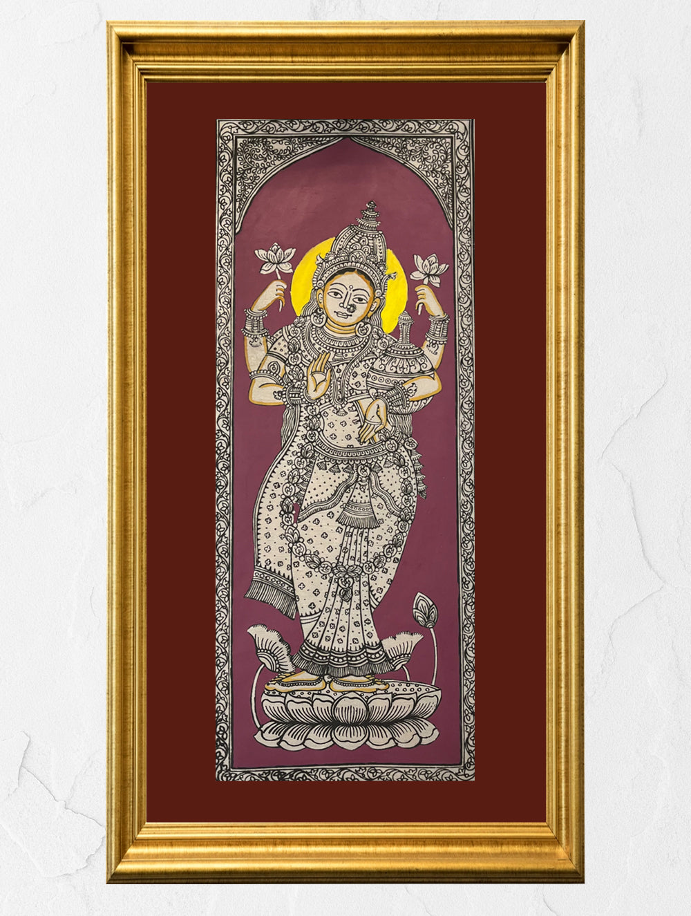 Load image into Gallery viewer, Exclusive Pattachitra Art Silk Painting - Lakshmi
