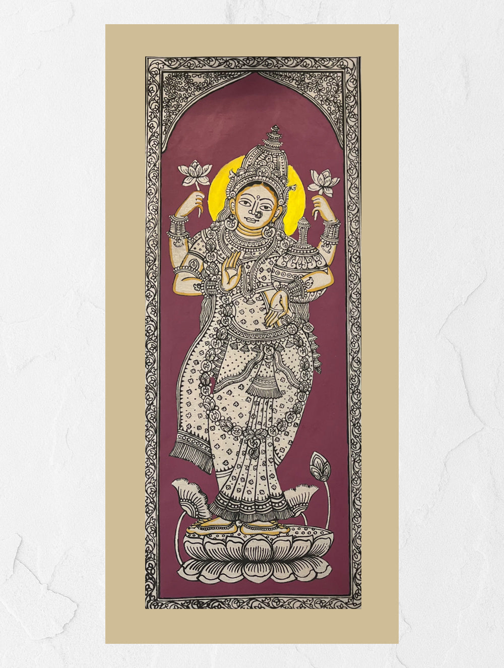 Load image into Gallery viewer, Exclusive Pattachitra Art Silk Painting - Lakshmi