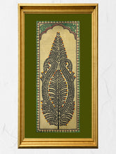 Load image into Gallery viewer, Exclusive Pattachitra Art Silk Painting - Ornate Foliage; Black