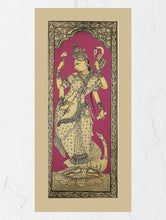 Load image into Gallery viewer, Exclusive Pattachitra Art Silk Painting - Saraswati