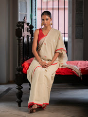 Exclusive Soft Handwoven Bengal Cotton Jamdani Saree - Charuneer
