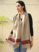 Load image into Gallery viewer, Exclusive Soft Himachal Wool Muffler with Woven Border - Camel Trail