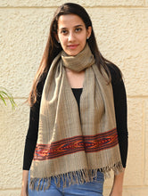 Load image into Gallery viewer, Exclusive Soft Himachal Wool Muffler with Woven Border - Camel Trail