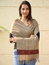 Load image into Gallery viewer, Exclusive Soft Himachal Wool Muffler with Woven Border - Camel Trail