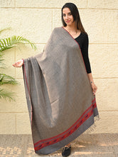 Load image into Gallery viewer, Exclusive Soft Himachal Wool Shawl with Woven Border - Driftwood