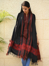 Load image into Gallery viewer, Exclusive Soft Himachal Wool Shawl with Woven Border - Graphite Glen