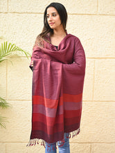 Load image into Gallery viewer, Exclusive Soft Himachal Wool Shawl with Woven Border - Mauve Blushes
