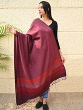 Load image into Gallery viewer, Exclusive Soft Himachal Wool Shawl with Woven Border - Mauve Blushes