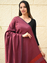 Load image into Gallery viewer, Exclusive Soft Himachal Wool Shawl with Woven Border - Mauve Blushes