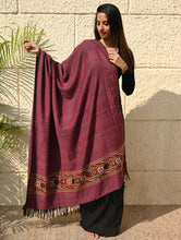 Load image into Gallery viewer, Exclusive Soft Himachal Wool Shawl with Woven Border - Mulberry Caravan
