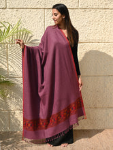 Load image into Gallery viewer, Exclusive Soft Himachal Wool Shawl with Woven Border - Mulberry Trail