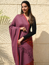 Load image into Gallery viewer, Exclusive Soft Himachal Wool Shawl with Woven Border - Mulberry Trail