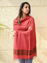 Load image into Gallery viewer, Exclusive Soft Himachal Wool Stole with Woven Border - Coral Trail