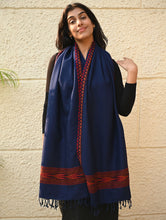 Load image into Gallery viewer, Exclusive Soft Himachal Wool Stole with Woven Border - Mystic Ocean