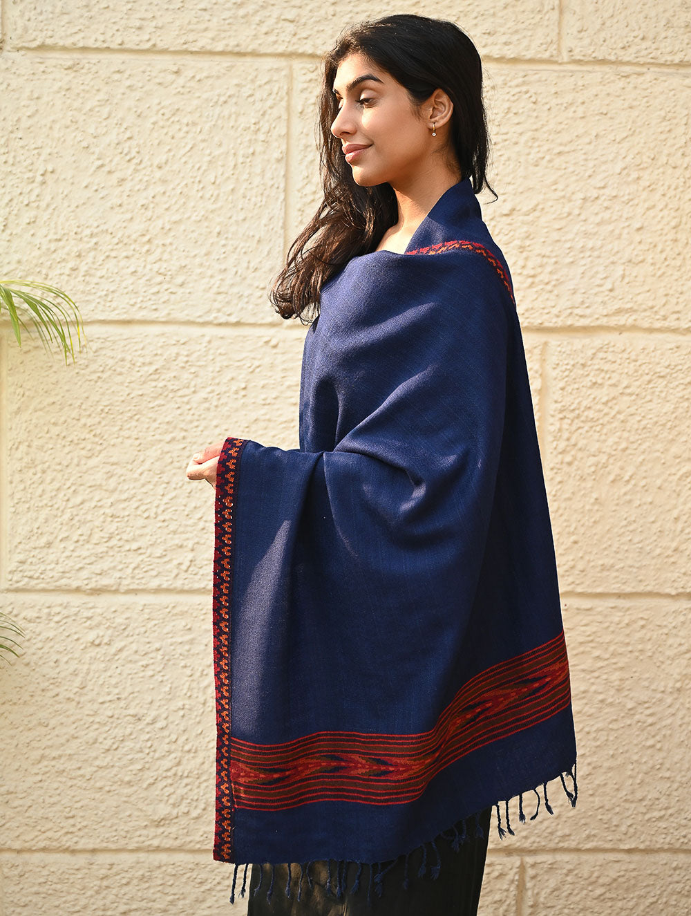 Load image into Gallery viewer, Exclusive Soft Himachal Wool Stole with Woven Border - Mystic Ocean