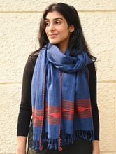 Load image into Gallery viewer, Exclusive Soft Himachal Wool Stole with Woven Border - Ocean Trail