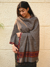 Load image into Gallery viewer, Exclusive Soft Himachal Wool Stole with Woven Border - Woodland Trail
