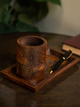 Load image into Gallery viewer, Exclusive Wooden Engraved Desk Set - Paisley (2 Pc Set)