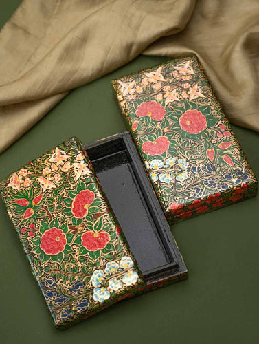 Exclusive, Fine Kashmiri Art Decorative Boxes- Gulshan (Set of 2)