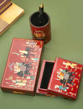 Exclusive, Fine Kashmiri Art Desk Set - Red Expedition (Set of 3)