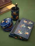 Exclusive, Fine Kashmiri Art Desk Set - The Blue Expedition (Set of 3)