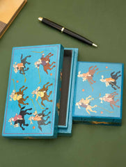 Exclusive, Fine Kashmiri Art Utility Boxes - Polo Players (Set of 2)