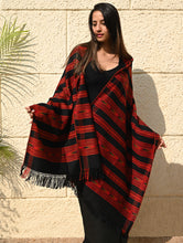 Load image into Gallery viewer, Exclusive, Soft Himachal Wool Pattu Stole - Crimson Trace